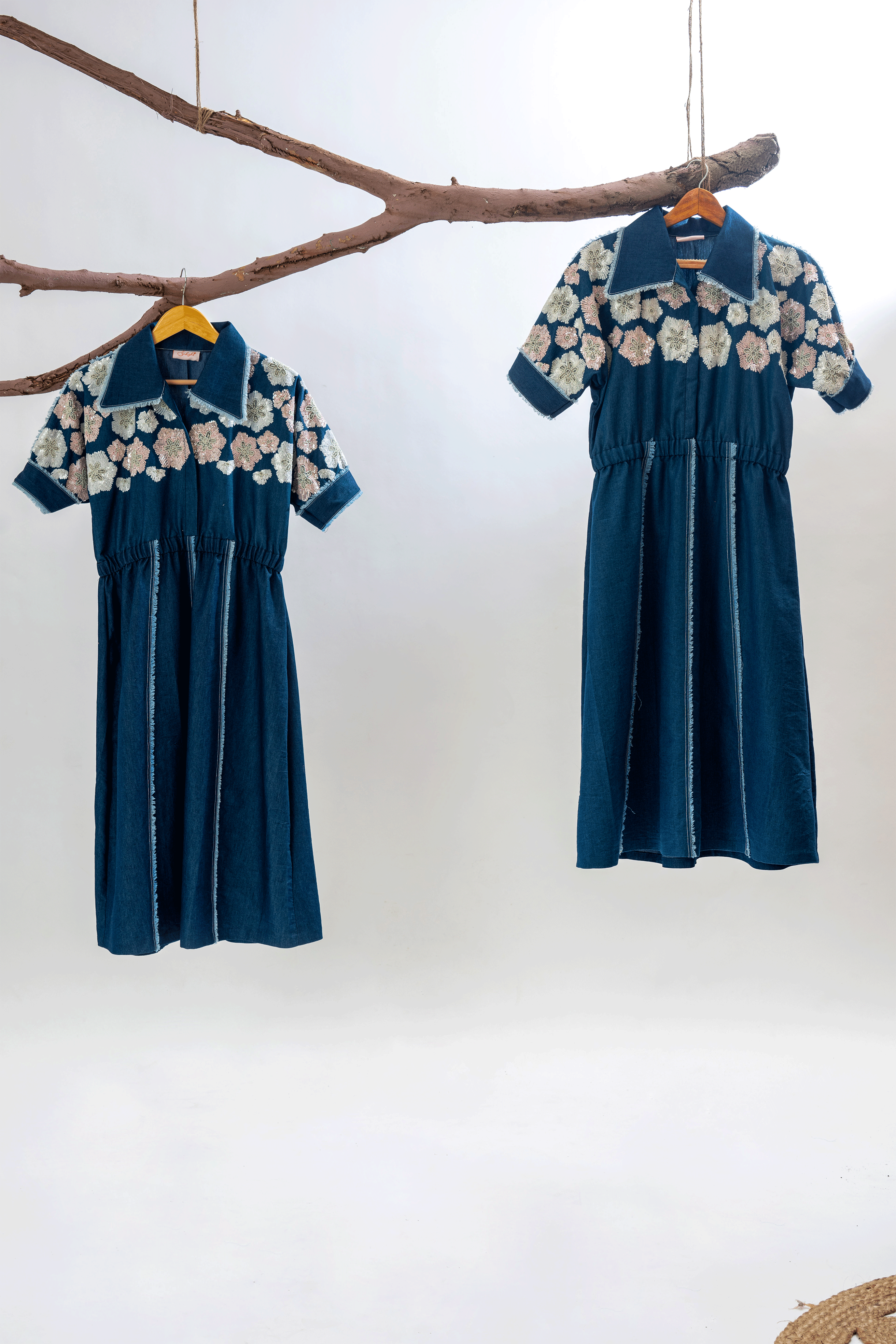 Denim Dress with a Floral Touch