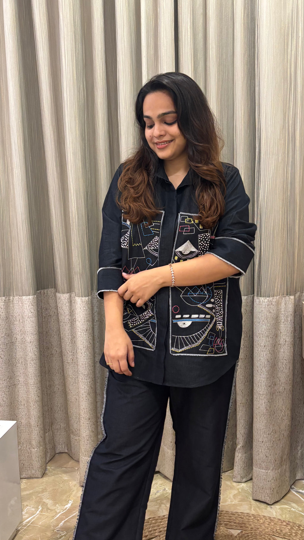 Graphic Embroided Shirt Set